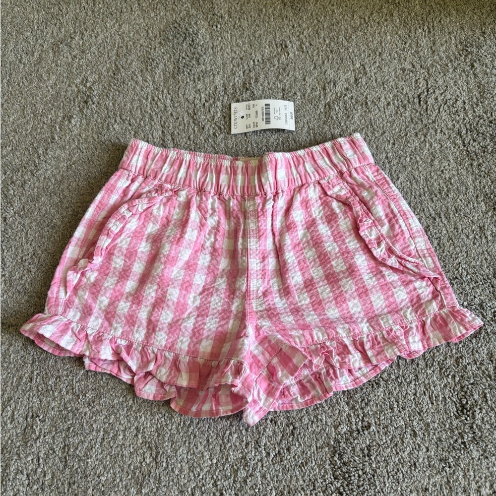 Crewcuts pink/white check shirts, size 4. NWT